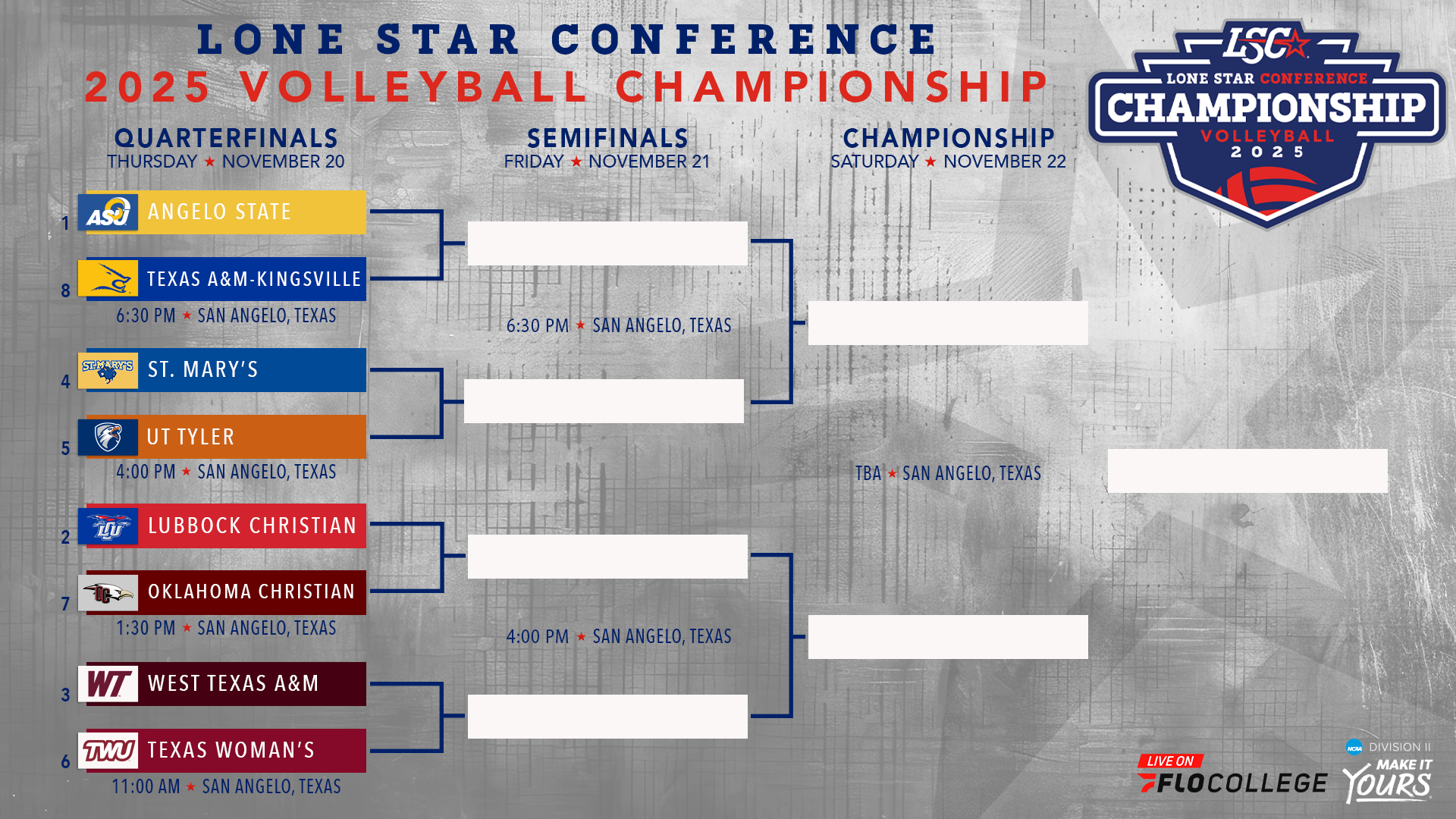 2025 LSC Chcampionships Volleyball Bracket