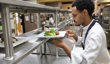 Plano ISD culinary CTE program student presents food