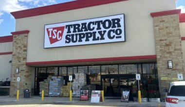 The exterior of a Tractor Supply Co. location is seen on a sunny day in Converse, Texas.