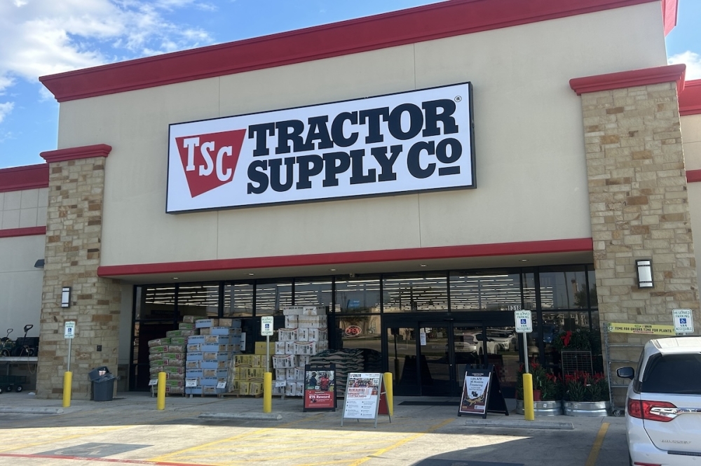 The exterior of a Tractor Supply Co. location is seen on a sunny day in Converse, Texas.