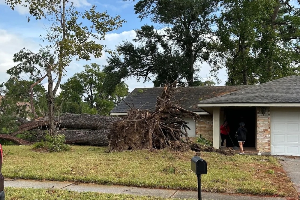 home damaged by storm