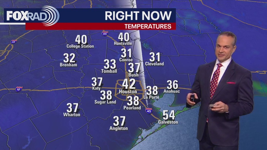 Houston weather: Cold start to Veteran's Day in the 40s