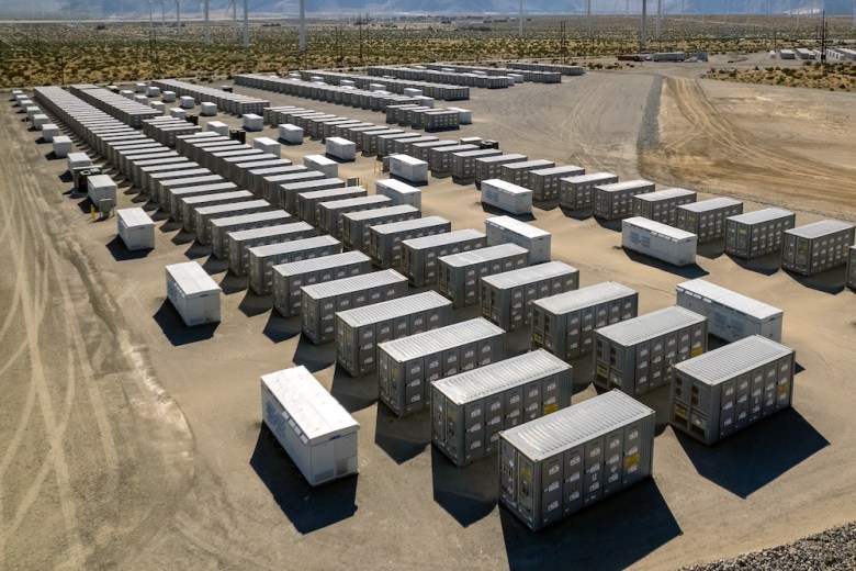 A battery storage complex and substation stores energy produced by renewable sources.