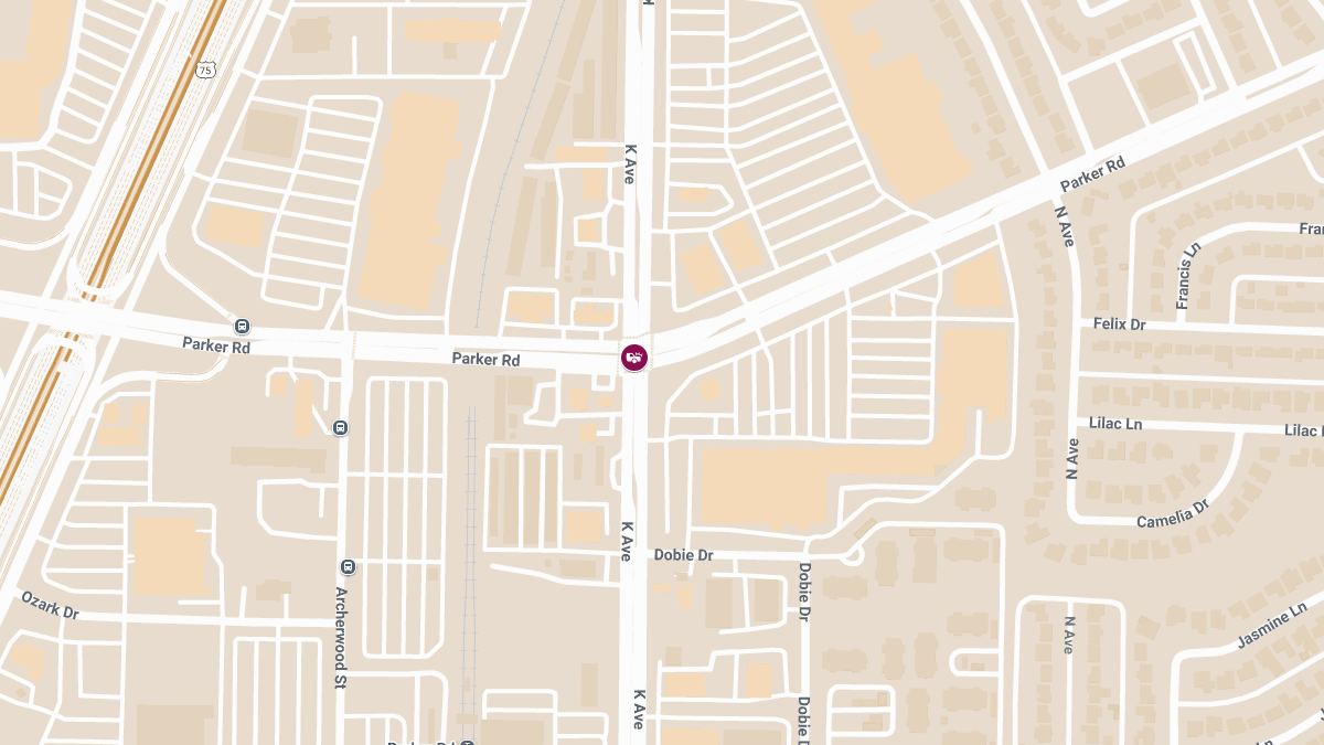 Plano, TX – Car Crash with Injuries at E Parker Rd & K Ave