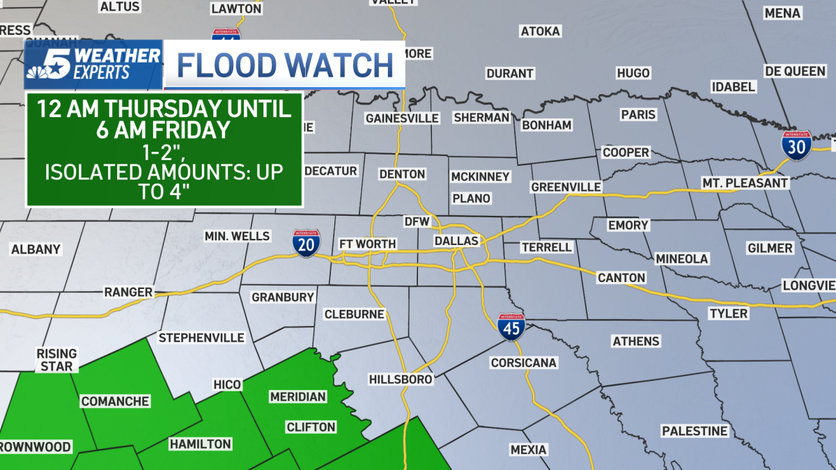 Heavy rain and storms expected Wednesday night, Thursday – NBC 5 Dallas-Fort Worth