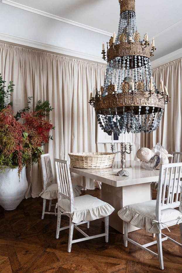 Bowers sourced antique and new pieces and paired them together to give the room a sense of...