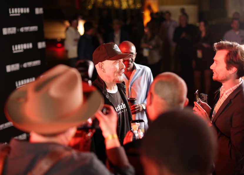 Billy Bob Thornton gives an interview during a red carpet event for the season 2 premiere of...