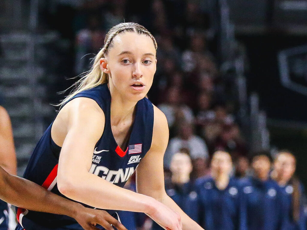Image shows Paige Bueckers, the #1 WNBA draft pick