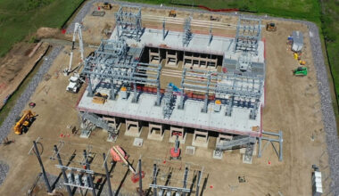 Construction on Entergy Texas' Palms Substation in 2025