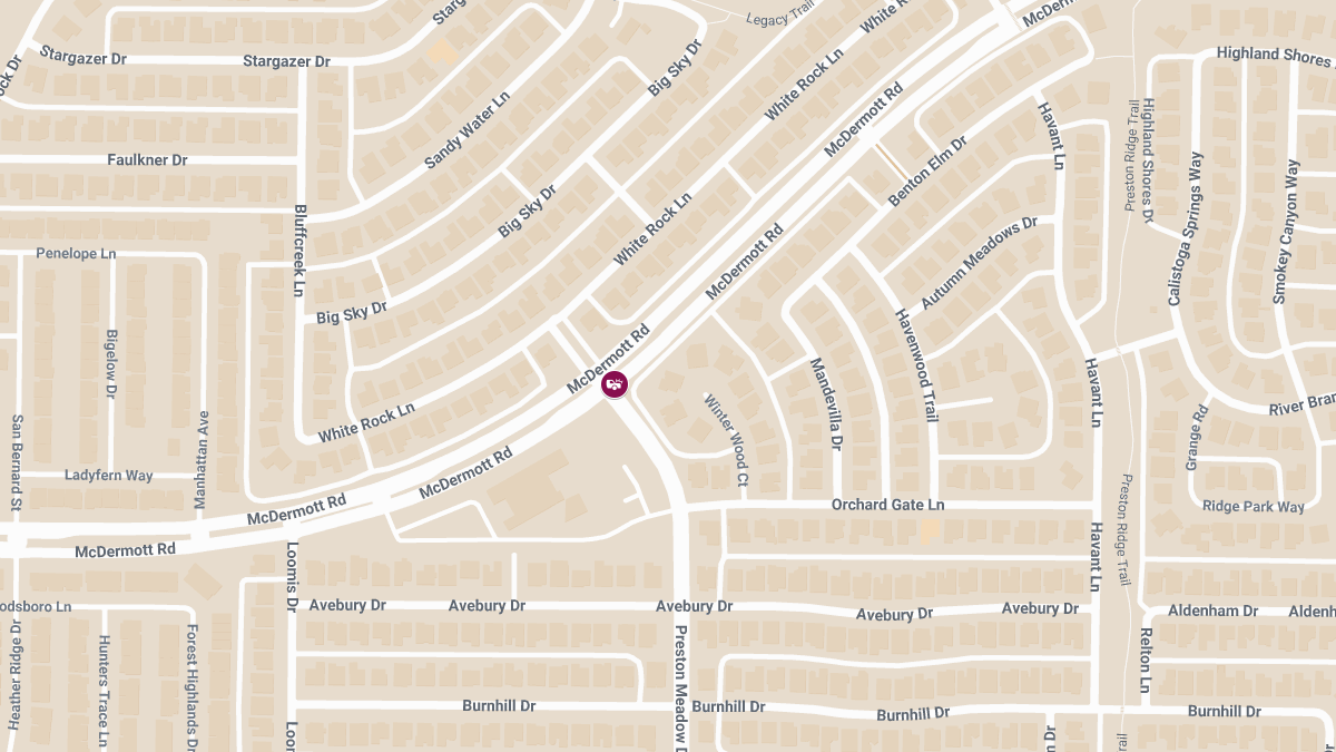 Plano, TX – Traffic Crash With Injuries at McDermott Rd & Preston Meadow Dr