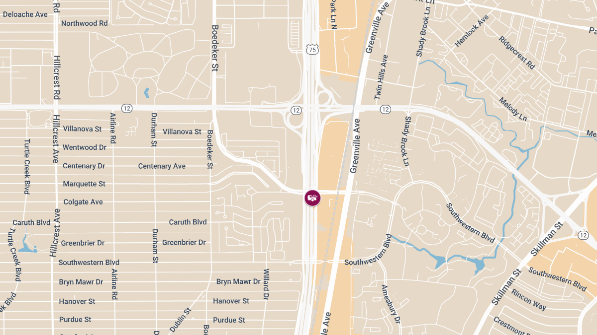 Plano, TX – Two-Vehicle Crash With Injuries at Central Expy & Park Blvd