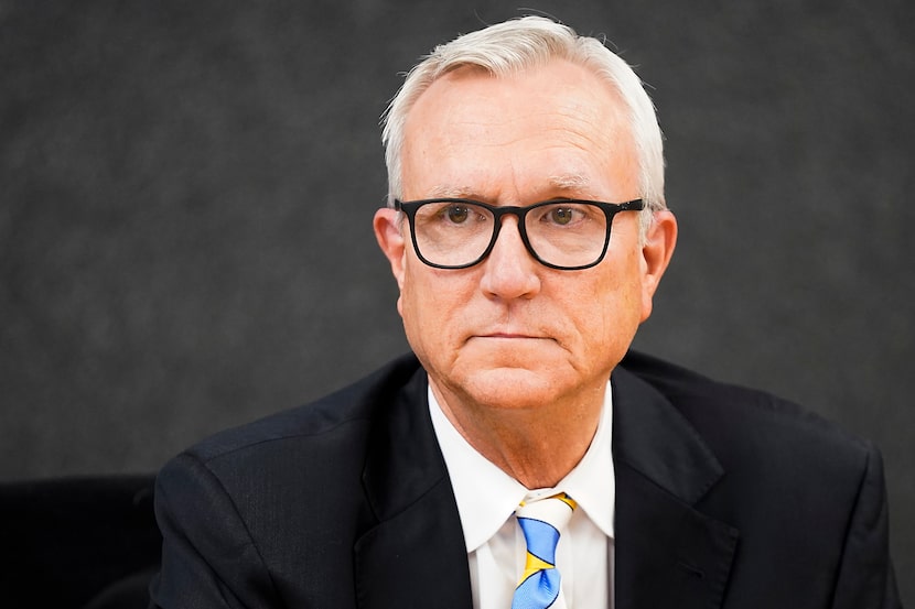 Democratic senate candidate and former U.S. Rep. Chris Bell of Houston during a meeting with...