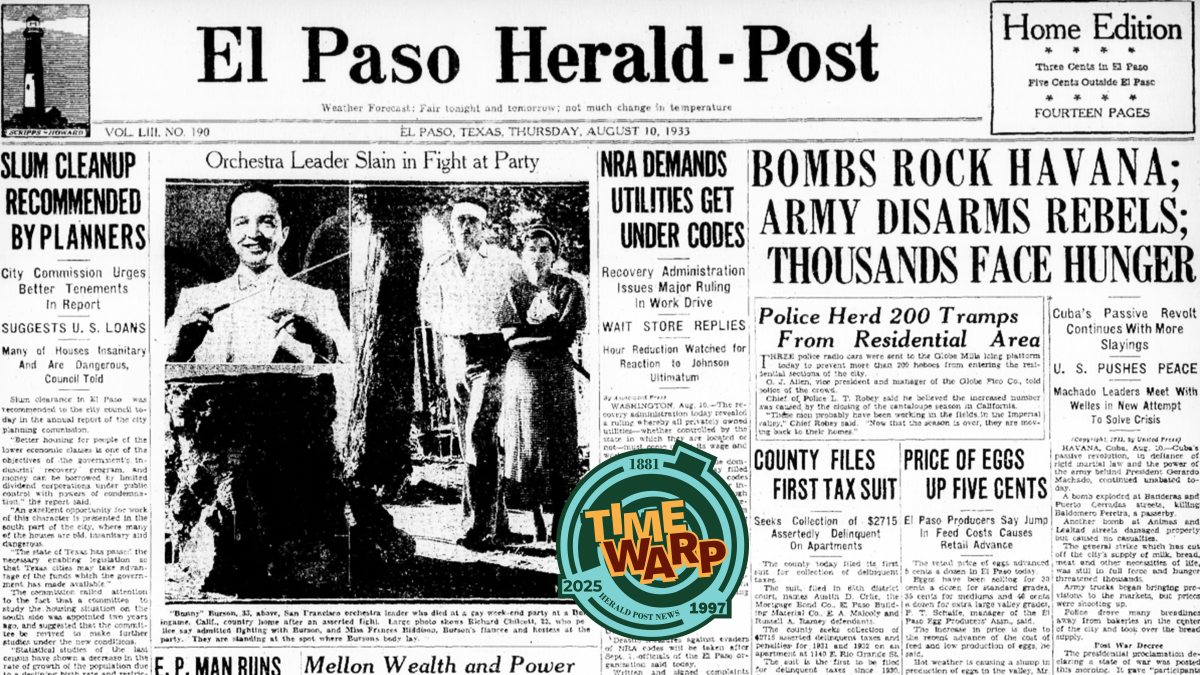 Front page of the El Paso Herald-Post for August 10, 1933