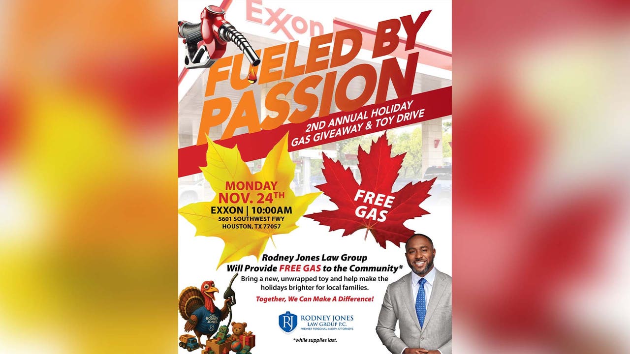 Gas giveaway, toy drive being hosted by Houston attorney for second year