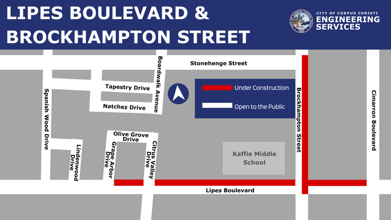 Map showing closure on Lipes and Brockhampton