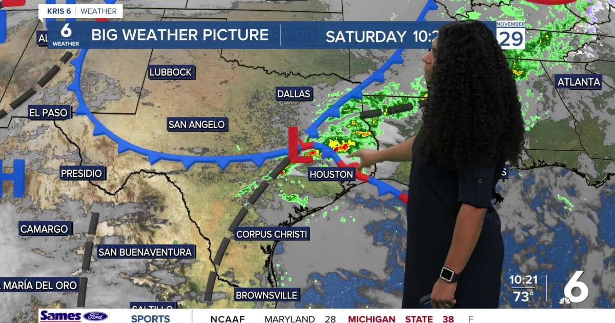 Cold front arrives showers and gusty winds