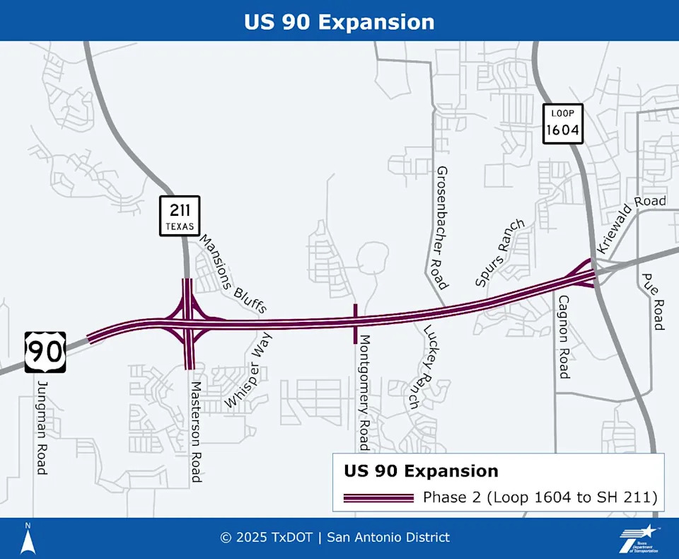 One of San Antonio's most congested highways, U.S. Highway 90, will finally see some relief, the Texas Department of Transportation(TxDOT) announced. (Courtesy of the Texas Department of Transportation )