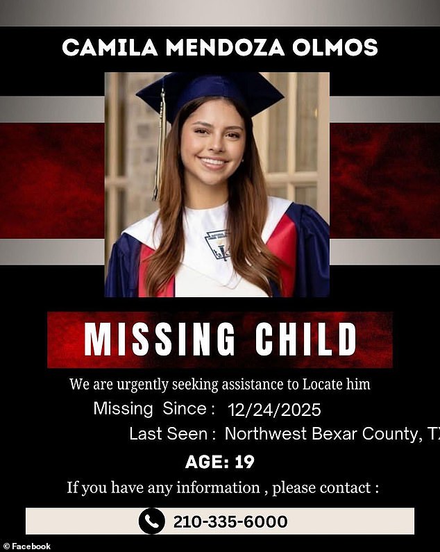 A CLEAR Alert has been issued by the Texas Department of Public Safety, classifying Camila Mendoza Olmos as a possibly endangered missing adult