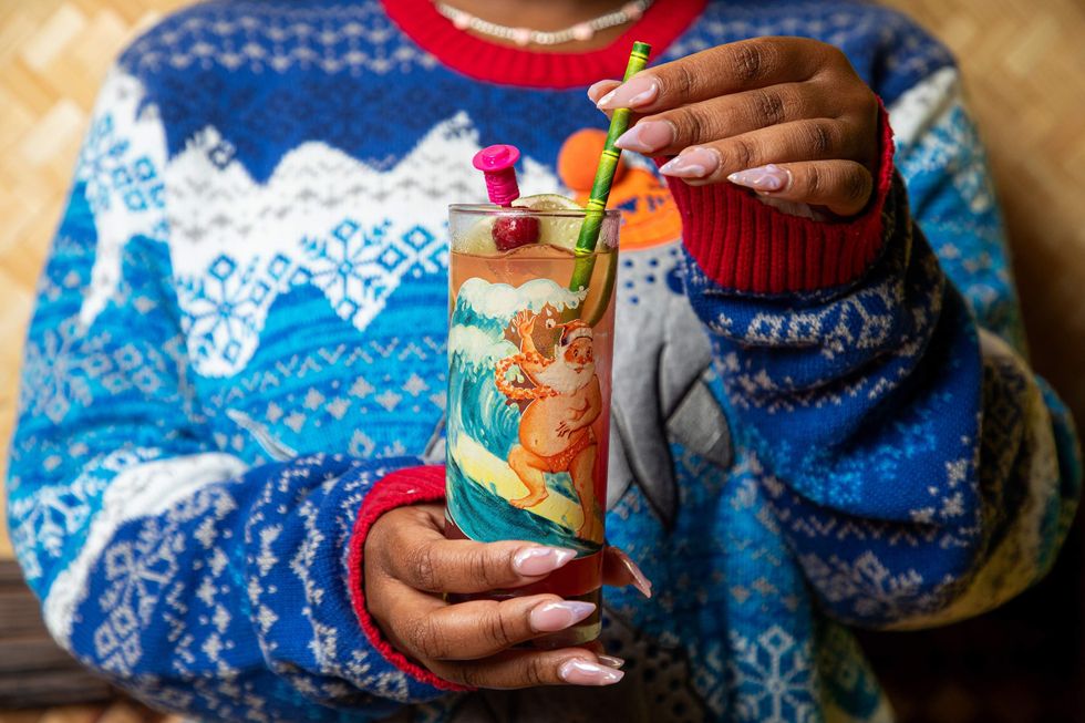 cocktail at sippin' santa pop-up