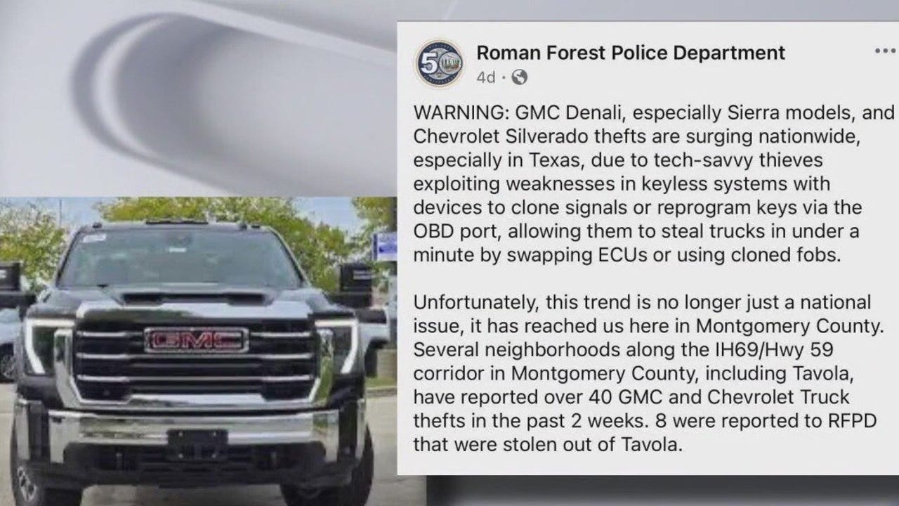 Nearly 100 GMC trucks stolen across Houston area