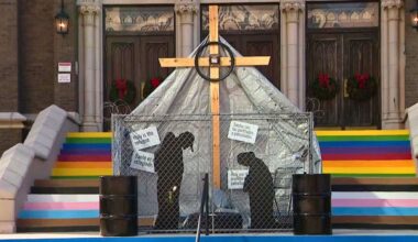 Dallas church sparks debate with caged immigrant nativity scene display