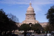 The exterior of the Texas State Capitol as seen from Congress Avenue in Austin, Texas, on...