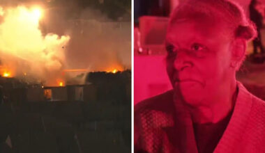 Woman says alarm woke her up as large fire ripped through SW Houston apartment complex