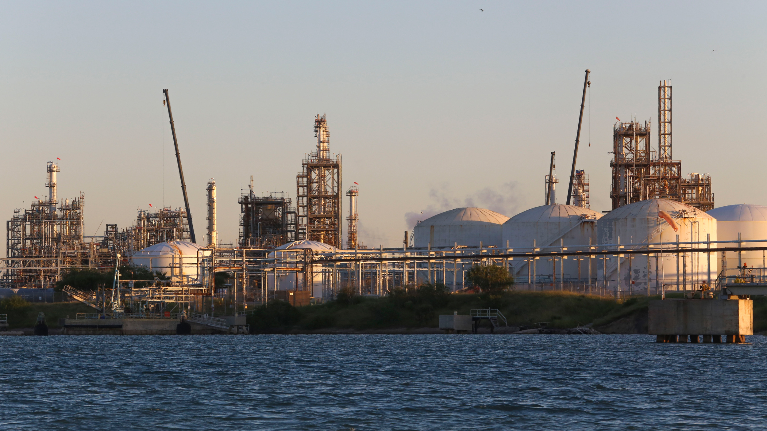 The Chemours chemical plant on Corpus Christi Bay sits adjacent to the site of Donnel Point. Credit: Dylan Baddour/Inside Climate News