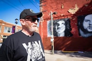 Frank Campagna stands near his mural in Deep Ellum on Thursday, Nov. 13, 2025 in Dallas....