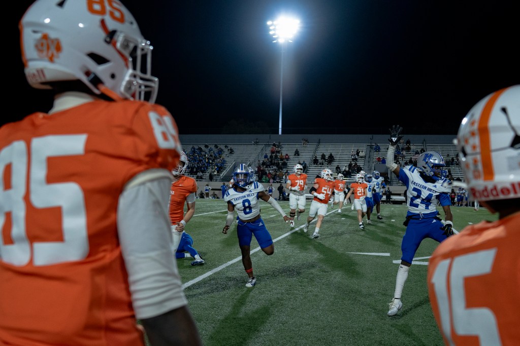 Sideline of the Celina Bobcats varsity football game versus the Eastern Hills Highlanders on Nov. 21, 2025.