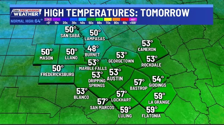 Another taste of winter temperatures Sunday