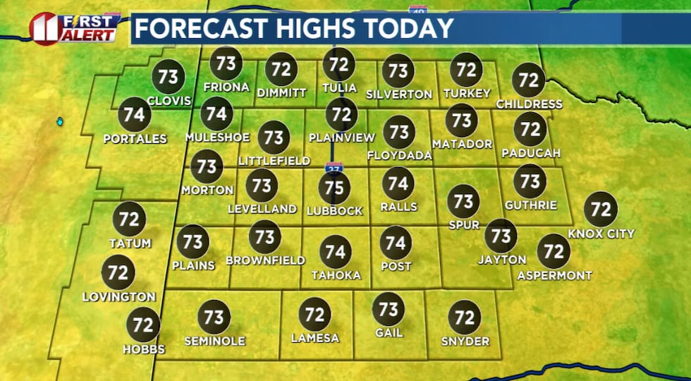 West to southwest winds will help send temperatures soaring to nearly 20 degrees above average.