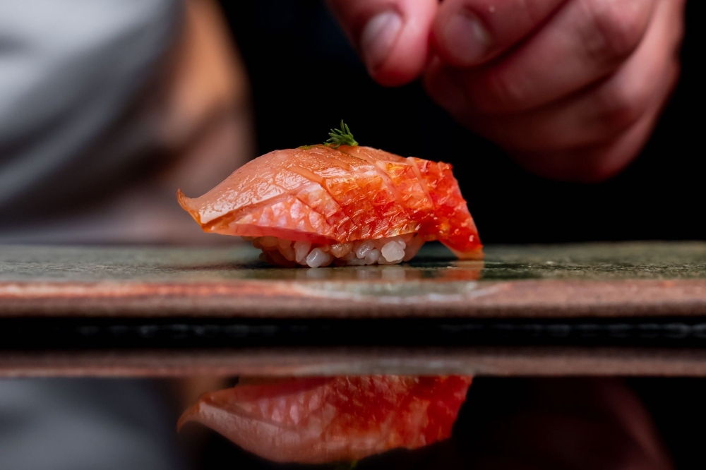 A close up shot of nigiri