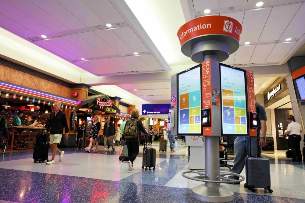 People walking at DFW Airport