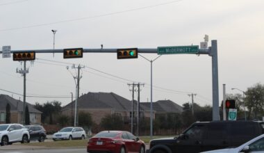 traffic lights at an intersection