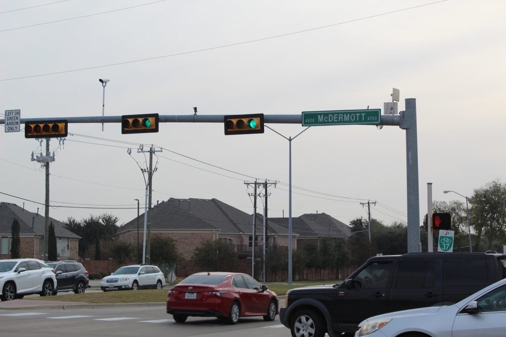 traffic lights at an intersection