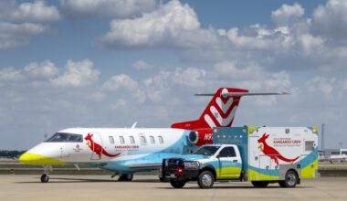 An image of the place an ambulance of the Kangaroo Crew.