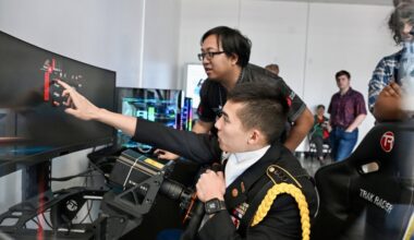 A group of young men are seen competing in a cybersecurity competition in San Antonio, Texas.