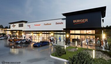 A retail center will open as part of Adelton's second phase in Bastrop. (Rendering courtesy Design Visions of Austin)
