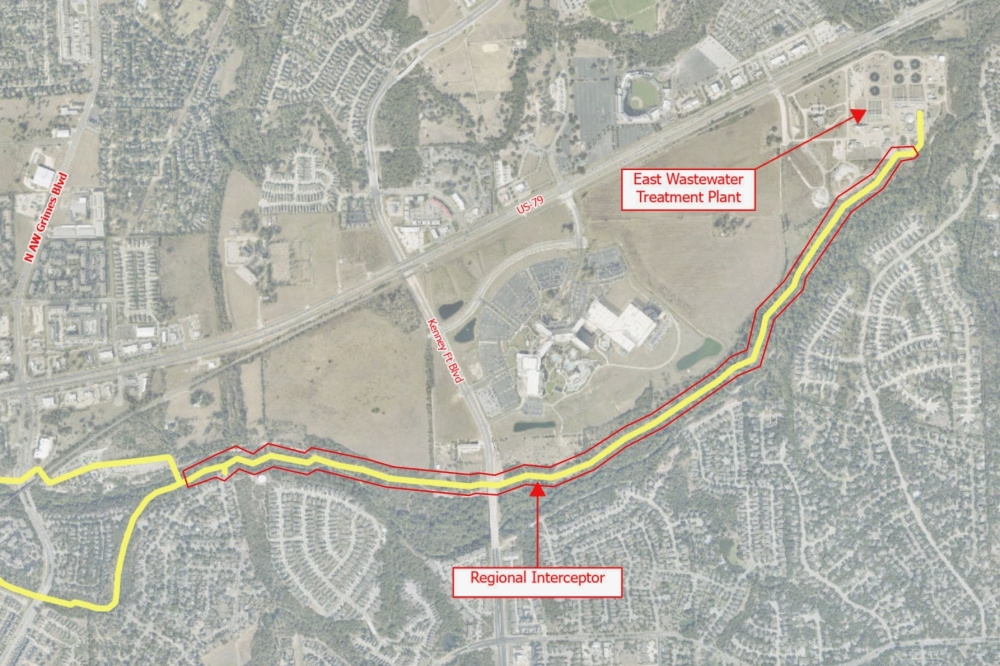 The regional interceptor in Round Rock services partner cities Austin, Cedar Park, Leander and Round Rock's wastewater needs. (Courtesy city of Cedar Park)