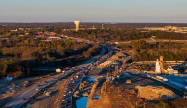 aerial of a road project