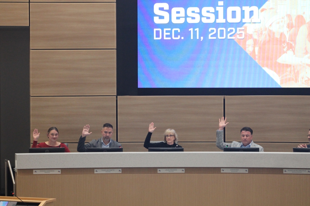 The board welcomed three new trustees to the dais during its Dec. 11 work session. (Sarah Brager/Community Impact)