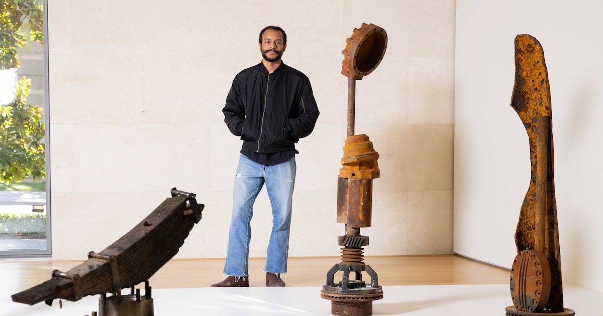 This North Texas native’s scrap metal sculptures are at the Nasher