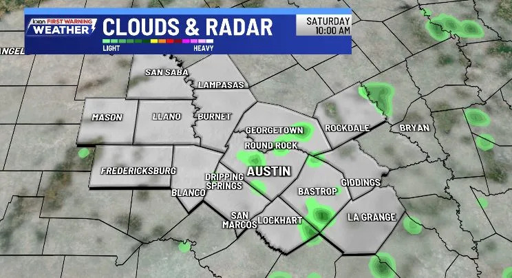 Some areas with a little rain this morning