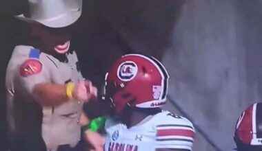 Gamecocks' Adaway wants apology from Texas A&M cop