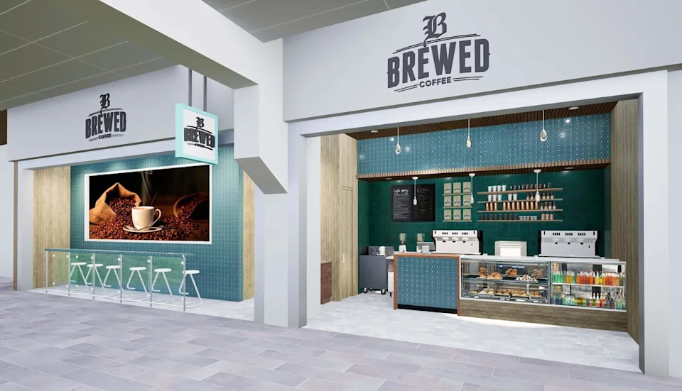 Brewed Coffee is opening their third location at Terminal E in the DFW Airport.