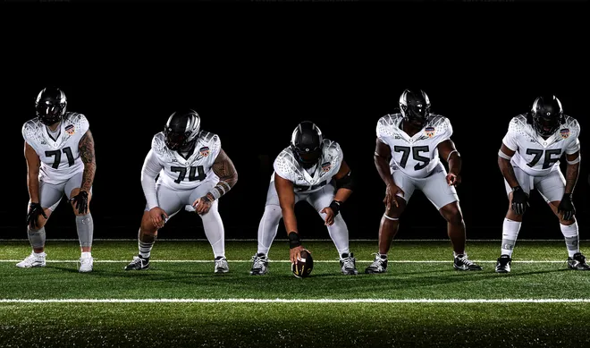 Oregon Ducks uniforms for Orange Bowl vs. Texas Tech Red Raiders.