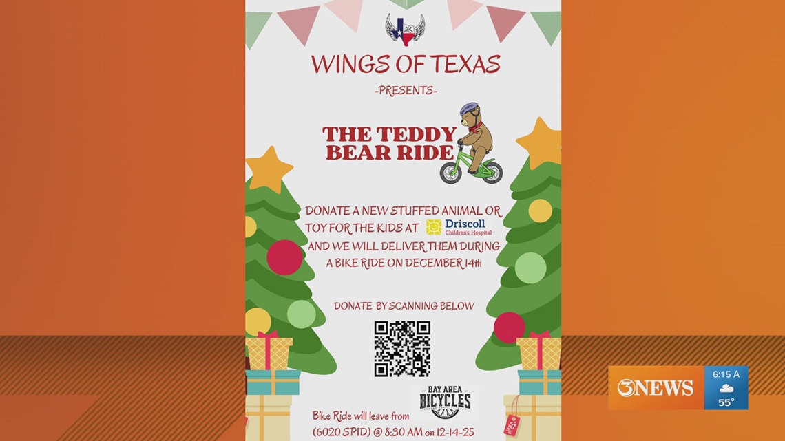 'The Teddy Bear Ride' to bring holiday joy to Driscoll Children's Hospital