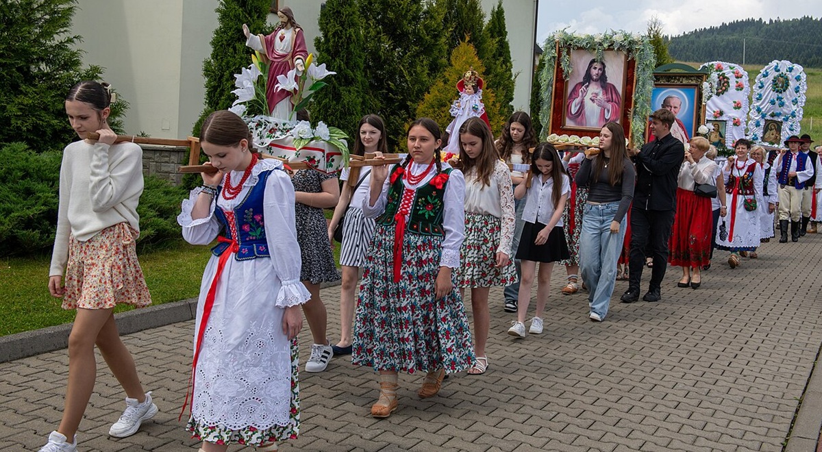 A Corpus Christi procession in the village of Sopotnia Mała in Polands southern Silesia region, May 30, 2024.