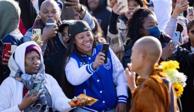 Buddhist monks peace-walking from Texas to DC persist even after being run over on highway outside Houston